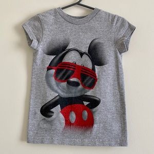 Disney Girls Cap Sleeve Glittered Mickey Mouse Tee